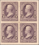 3c purple Jackson block of four