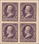 3c purple Jackson block of four