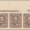 4c dark brown Lincoln strip of three