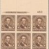 4c dark brown Lincoln block of six
