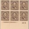 4c dark brown Lincoln block of six
