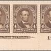 4c dark brown Lincoln strip of three