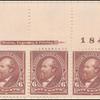 6c dull brown Garfield strip of three