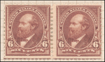 6c dull brown Garfield pair