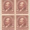 6c dull brown Garfield block of four