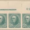 10c dark green Webster strip of three
