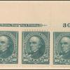 10c dark green Webster strip of three