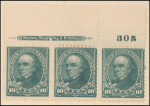 10c dark green Webster strip of three