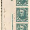 10c dark green Webster strip of three