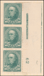 10c dark green Webster strip of three