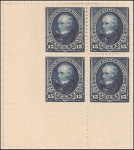 15c dark blue Clay block of four