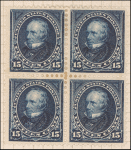 15c dark blue Clay block of four