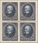 15c dark blue Clay block of four