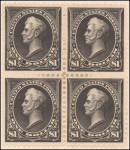 $1 black Perry block of four