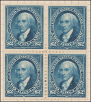 $2 bright blue Madison block of four