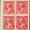 2c carmine Washington block of four