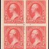 2c carmine Washington block of four