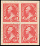 2c carmine Washington block of four