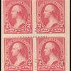 2c carmine Washington block of four