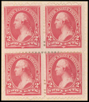 2c carmine Washington block of four