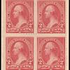 2c carmine Washington block of four
