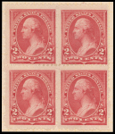 2c carmine Washington block of four