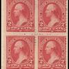 2c carmine Washington block of four