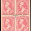 2c pink Washington block of four
