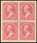 2c pink Washington block of four