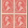 2c carmine Washington block of four