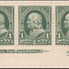 1c deep green Franklin strip of three