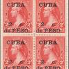 2c red Washington block of four
