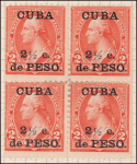 2c red Washington block of four
