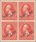 2c red Washington block of four