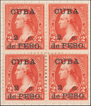 2c red Washington block of four