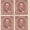 4c rose brown Lincoln block of four