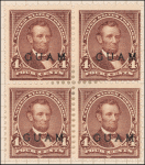 4c lilac brown Lincoln block of four