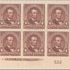 4c rose brown Lincoln block of six