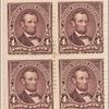 4c lilac brown Lincoln block of four