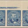 5c dark blue Grant strip of three
