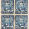 5c dark blue Grant block of four