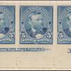 5c dark blue Grant strip of three