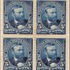 5c dark blue Grant block of four