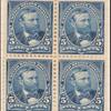 5c dark blue Grant block of four