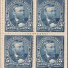 5c dark blue Grant block of four