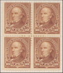 10c brown Webster block of four