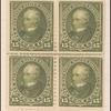 15c olive green Clay block of four
