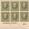 15c olive green Clay block of six