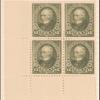 15c olive green Clay block of four