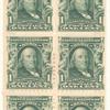 1c blue green Franklin booklet pane of six